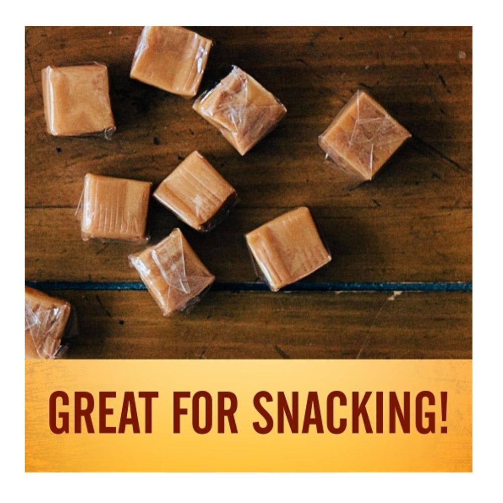 Kraft Caramels made with real milk and butter for rich flavor.