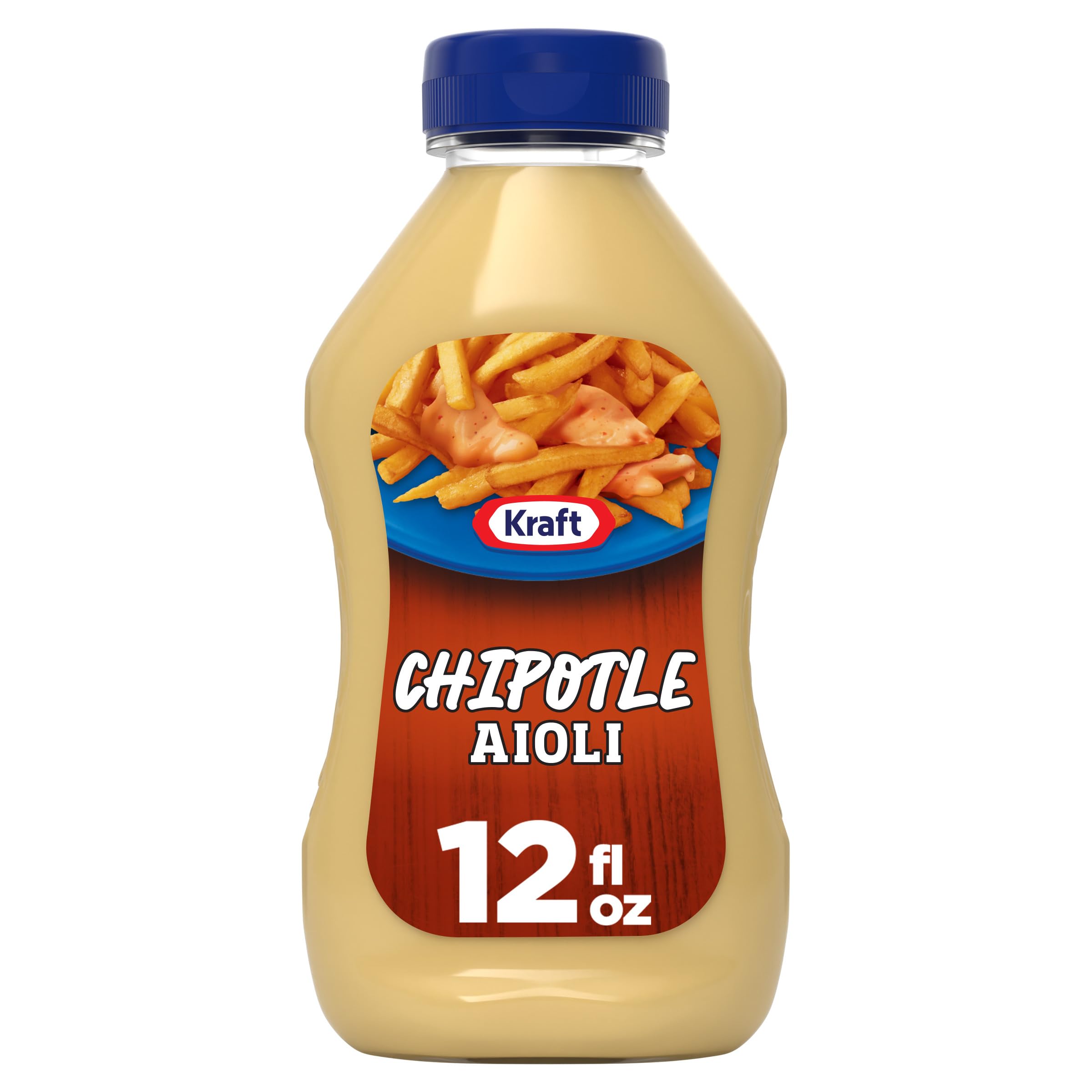 Kraft Chipotle Aioli bottle pour enhances meals with creamy, smoky chipotle flavor