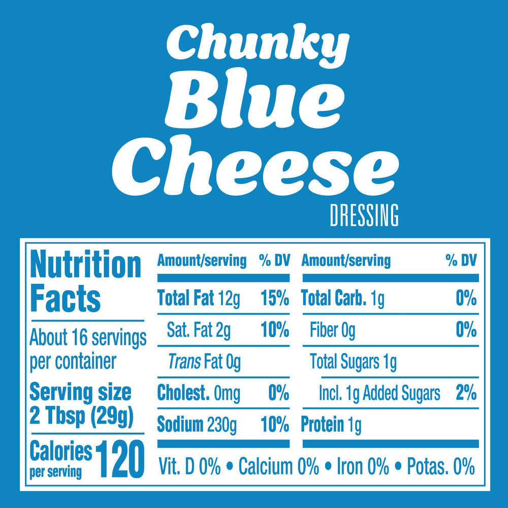 Kraft Chunky Blue Cheese Dressing bottle ready for dipping chicken tenders