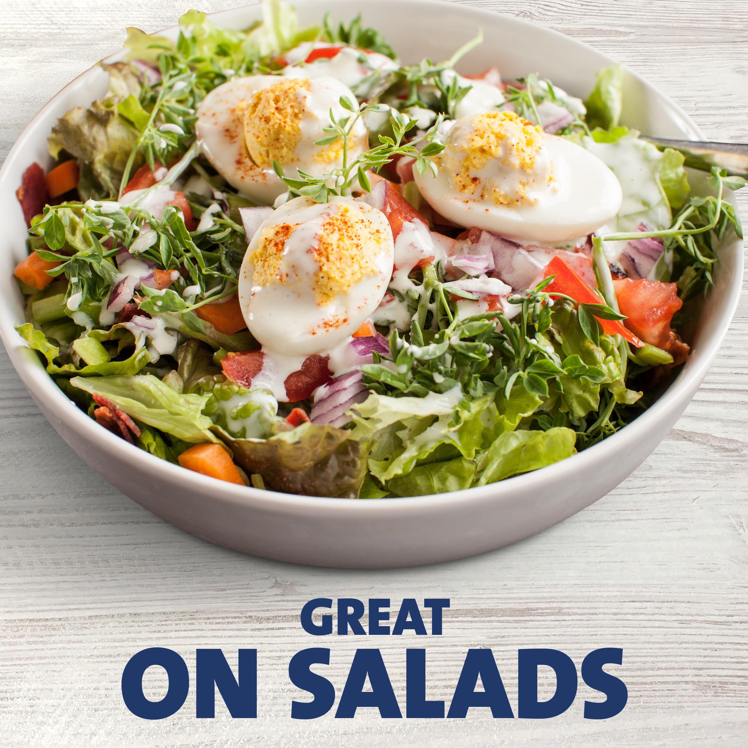 Kraft Classic Ranch Lite on a vibrant green salad bowl