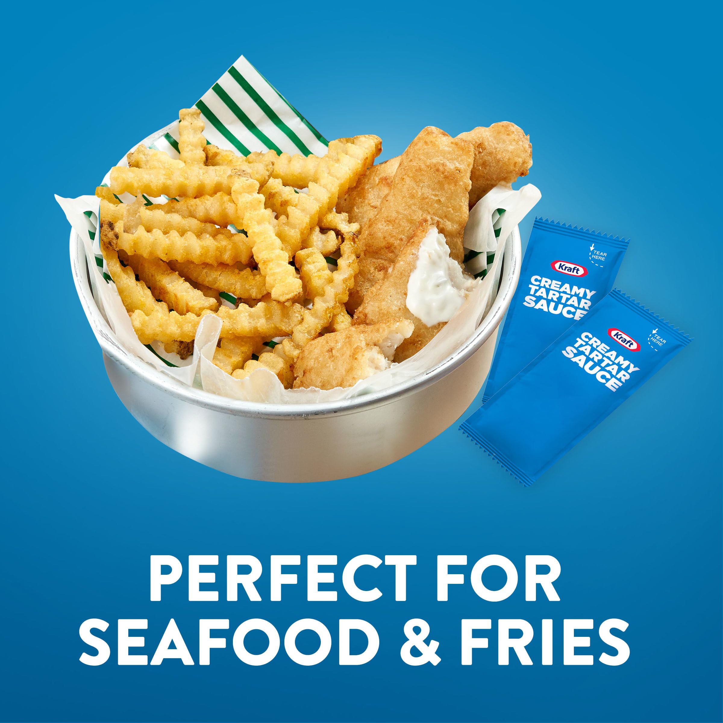 Kraft Creamy Tartar Sauce Packet serving for seafood meals