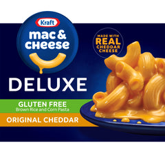 Kraft Deluxe Gluten Free Mac and Cheese box offers a quick gluten free dinner option.