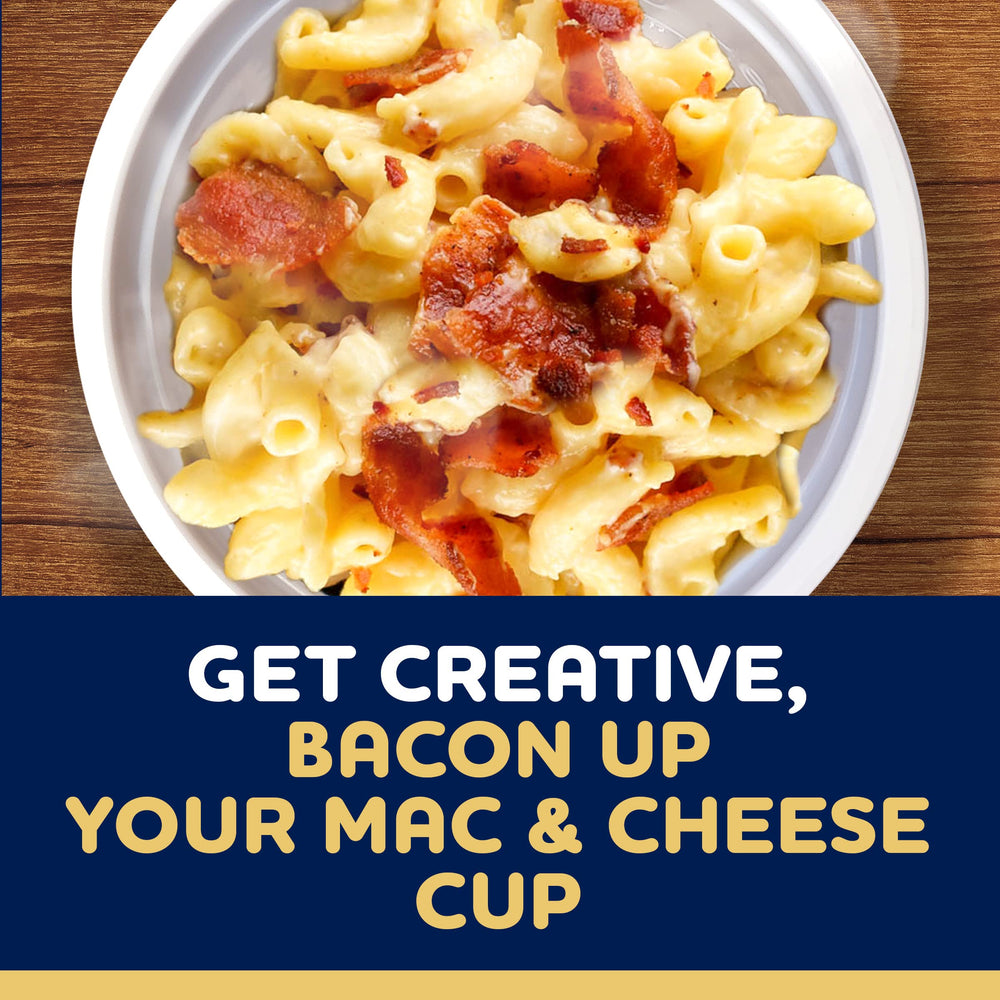 Kraft Deluxe Mac and Cheese Cups stored in pantry for easy meals.