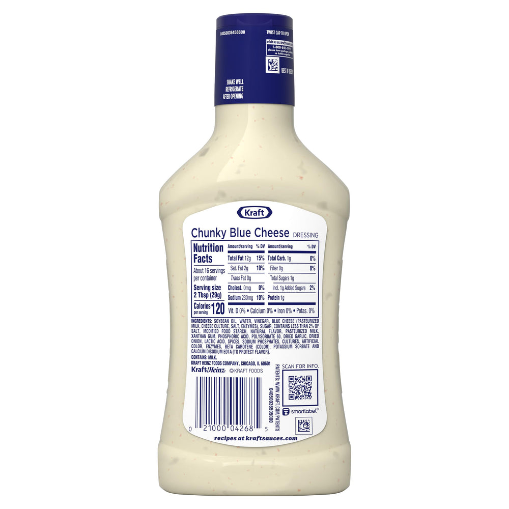 16-ounce Kraft dressing bottle on refrigerator shelf