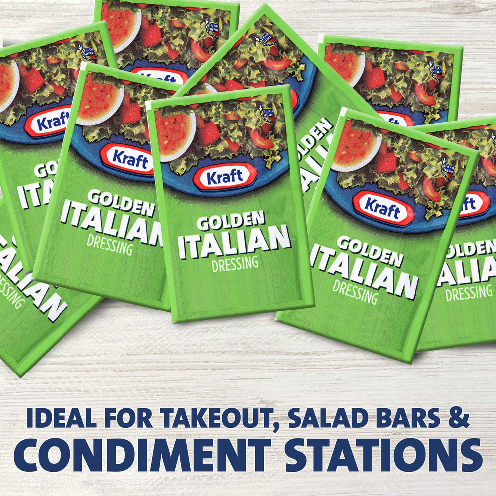 Kraft Golden Italian packaging on display emphasizes bulk, cost-effective service.