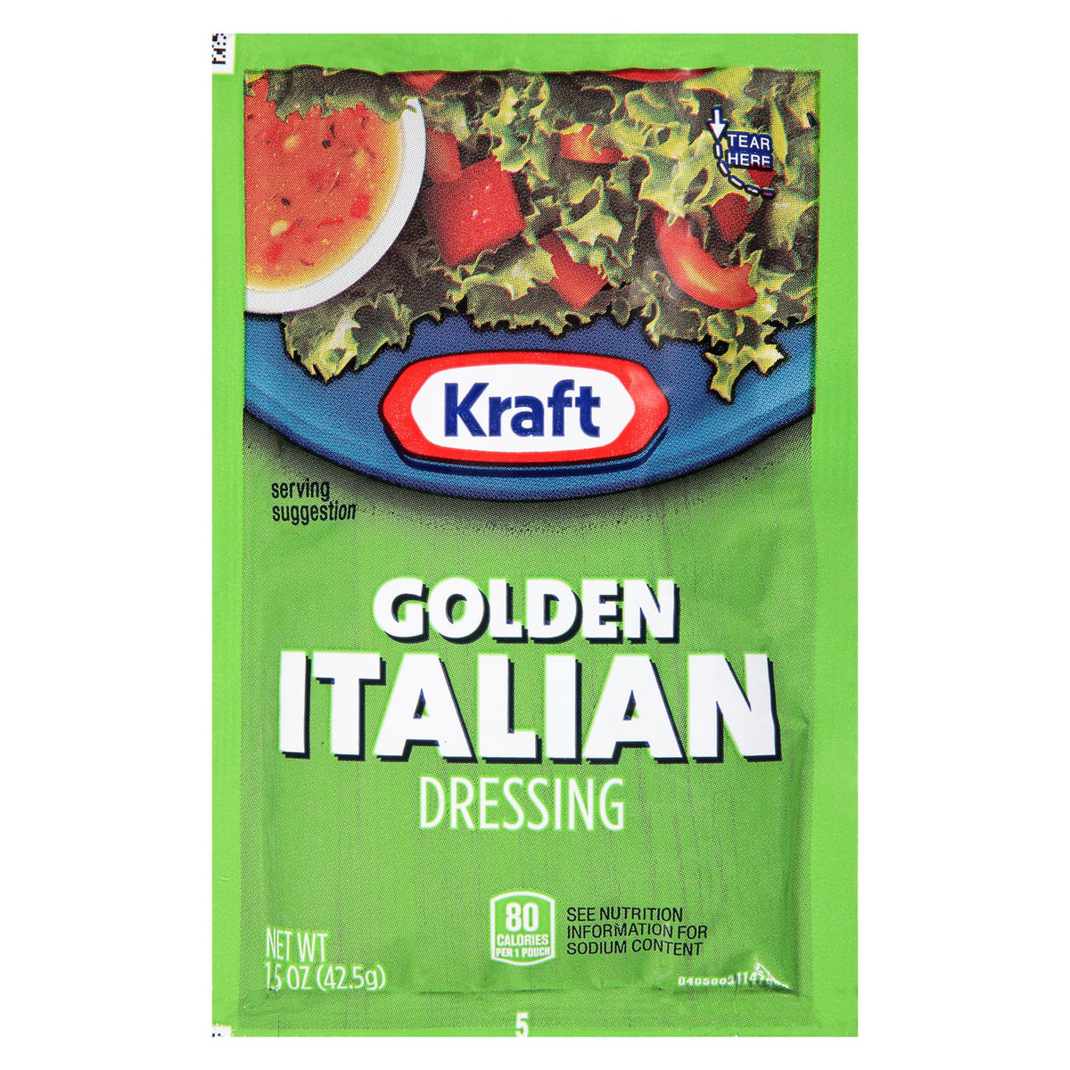 Kraft Golden Italian dressing packets, 60-count, ready for easy serving at the table or bar.
