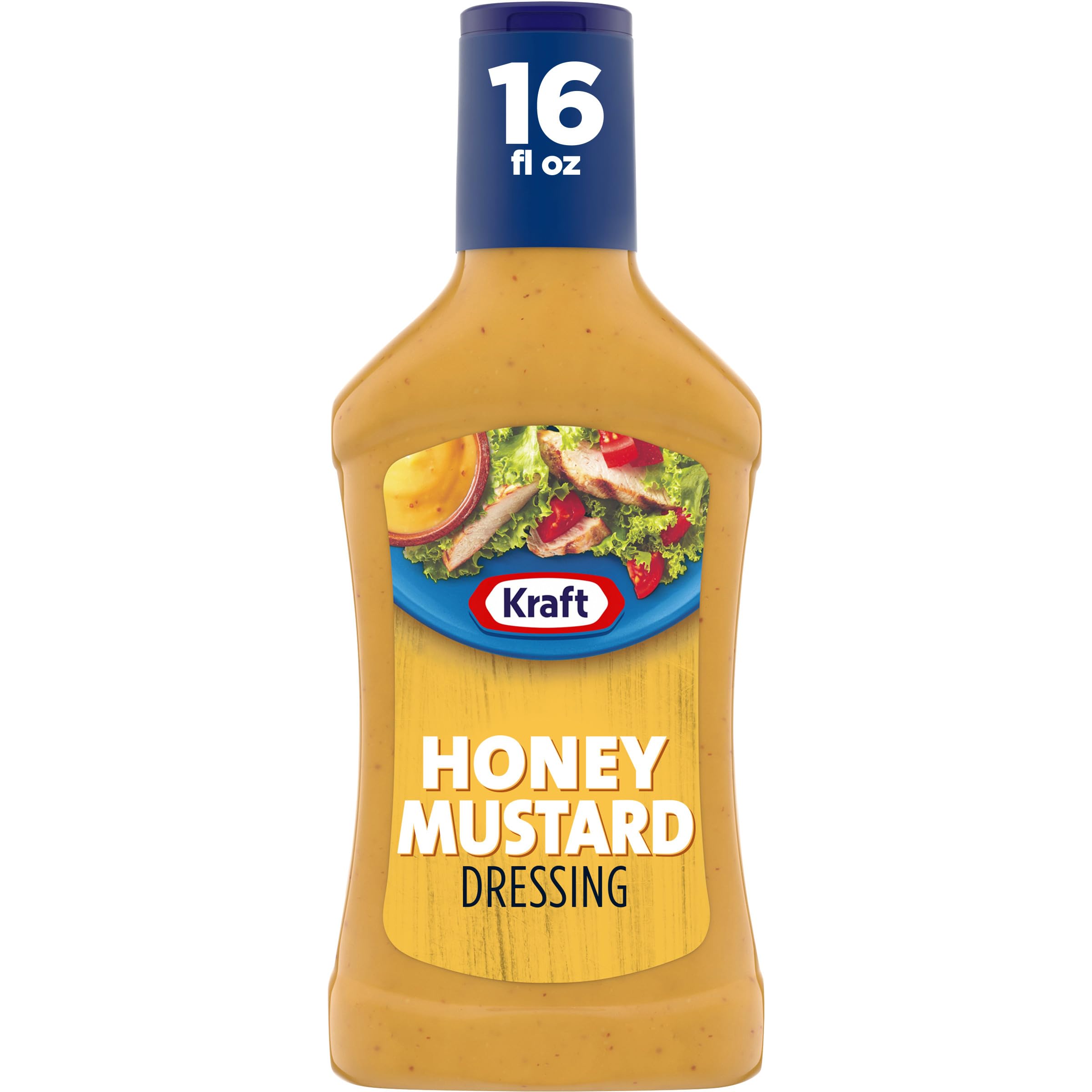 Kraft Honey Mustard Dressing bottle pour, ideal for drizzling on salads
