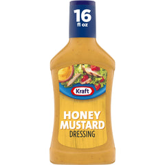 Kraft Honey Mustard Dressing bottle pour, ideal for drizzling on salads