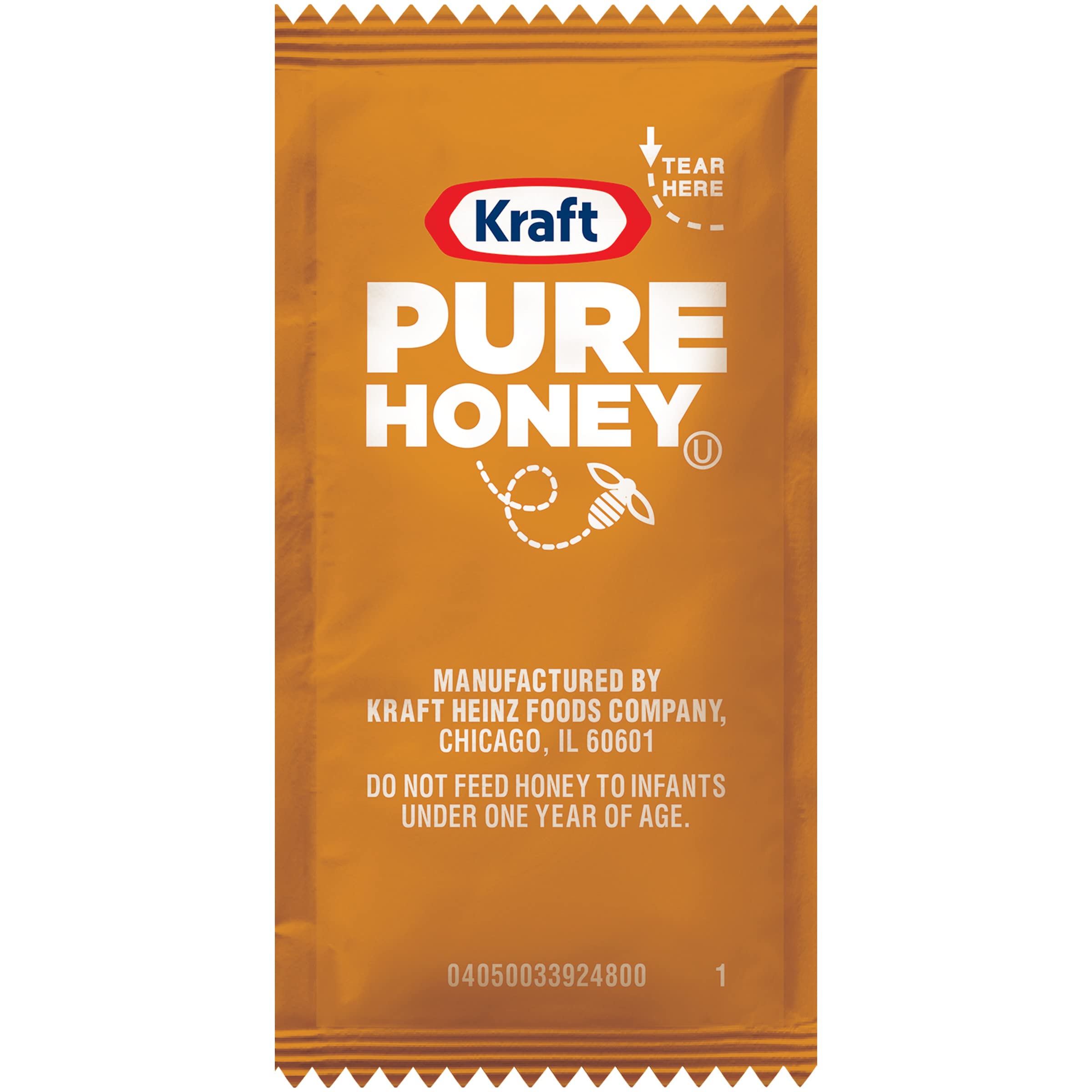 Kraft Honey single-serve packet front view for quick sweetening