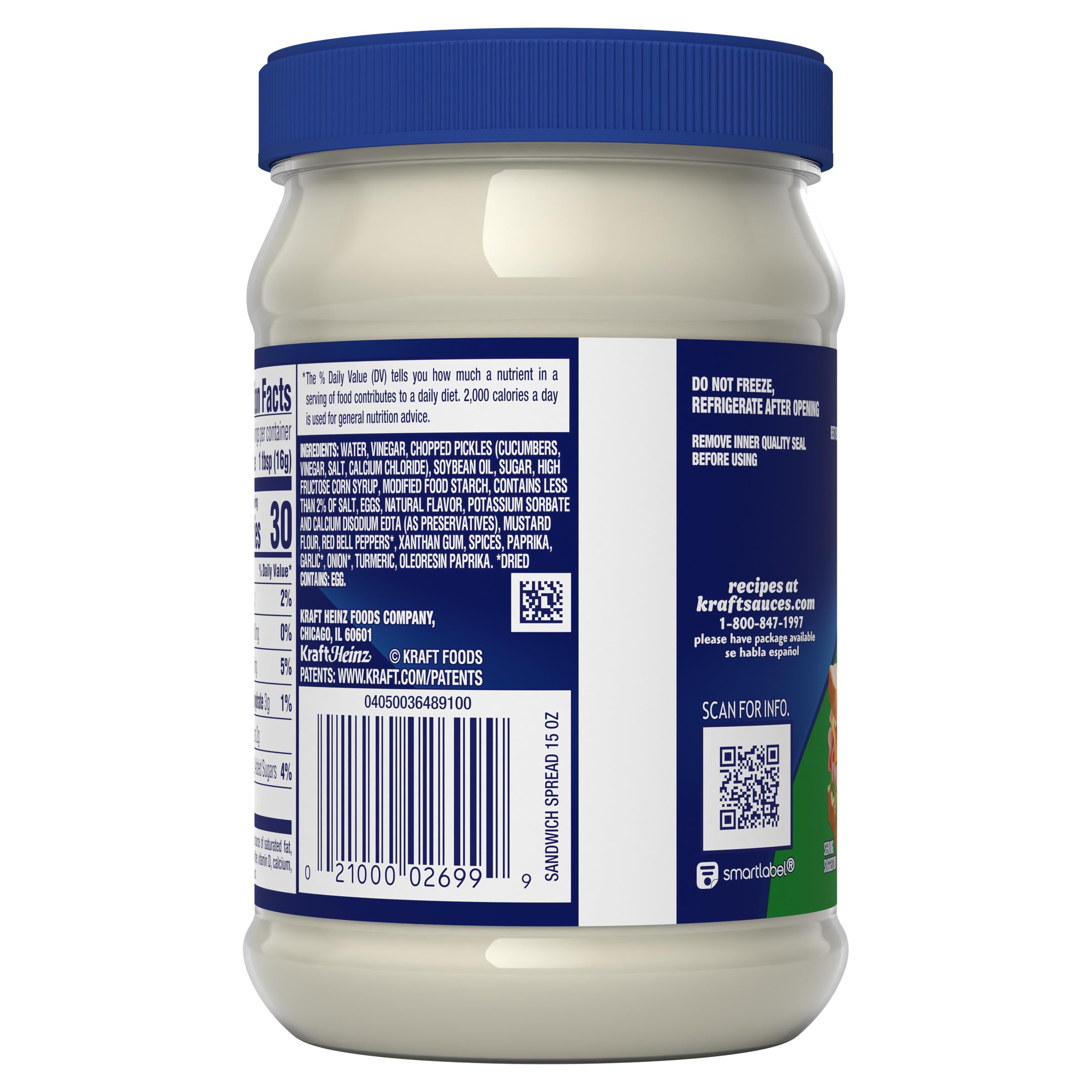 Kraft kosher label on spread packaging signaling certification.