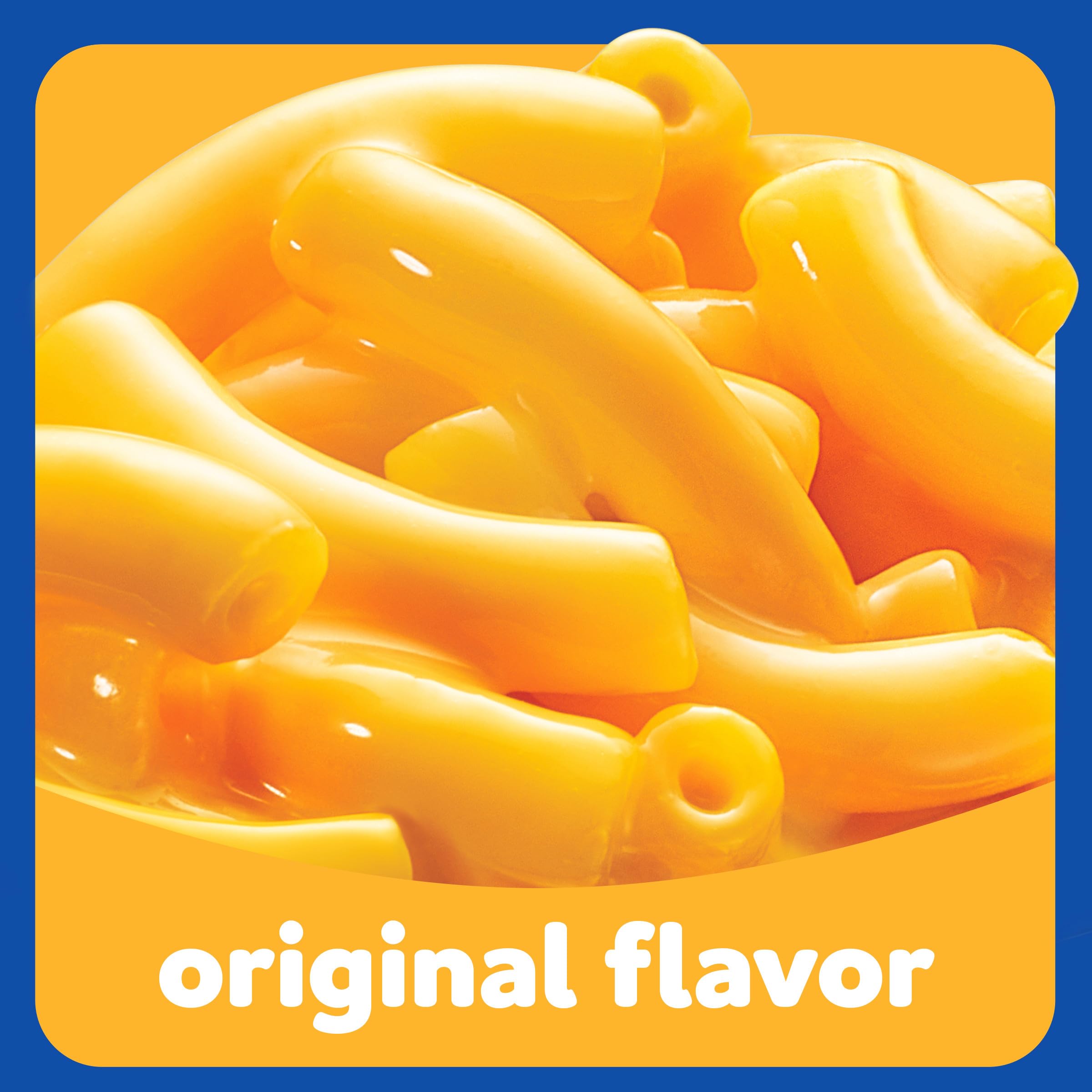 Kraft Mac and Cheese 12-pack display shows shelf-stable dinner option.