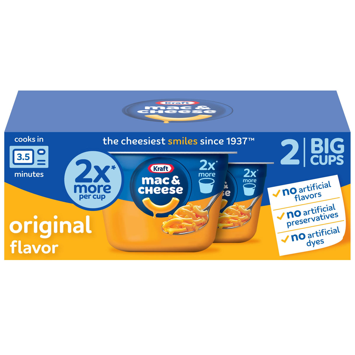 Kraft Mac & Cheese Big Cups original flavor packaging for quick meals
