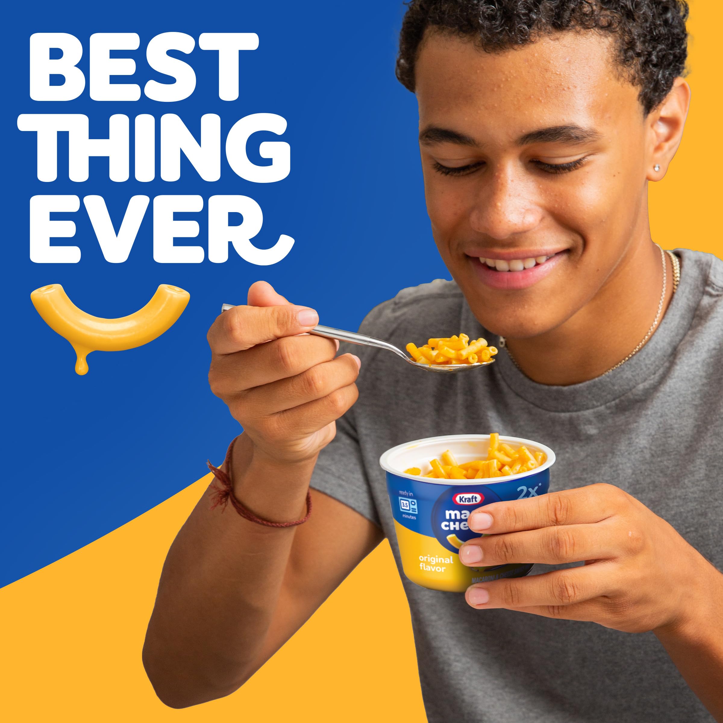 Two Kraft Mac & Cheese cups per box for convenient portions