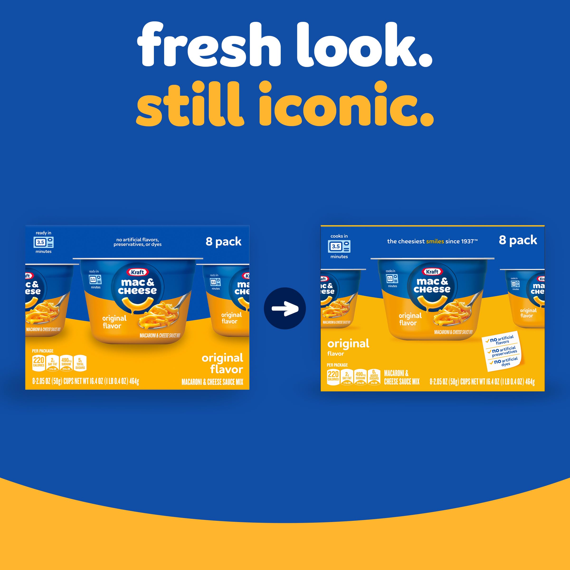 Kraft Mac and Cheese cups include original cheese sauce mix for fast flavor.