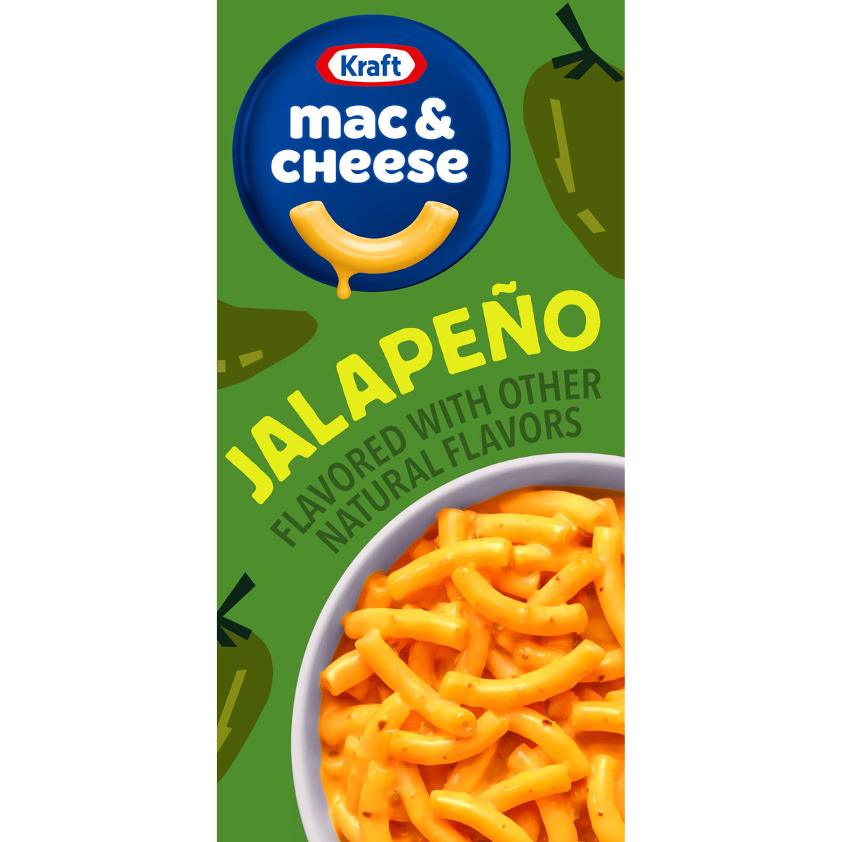 Kraft Mac and Cheese jalapeño box, quick family-friendly dinner option.