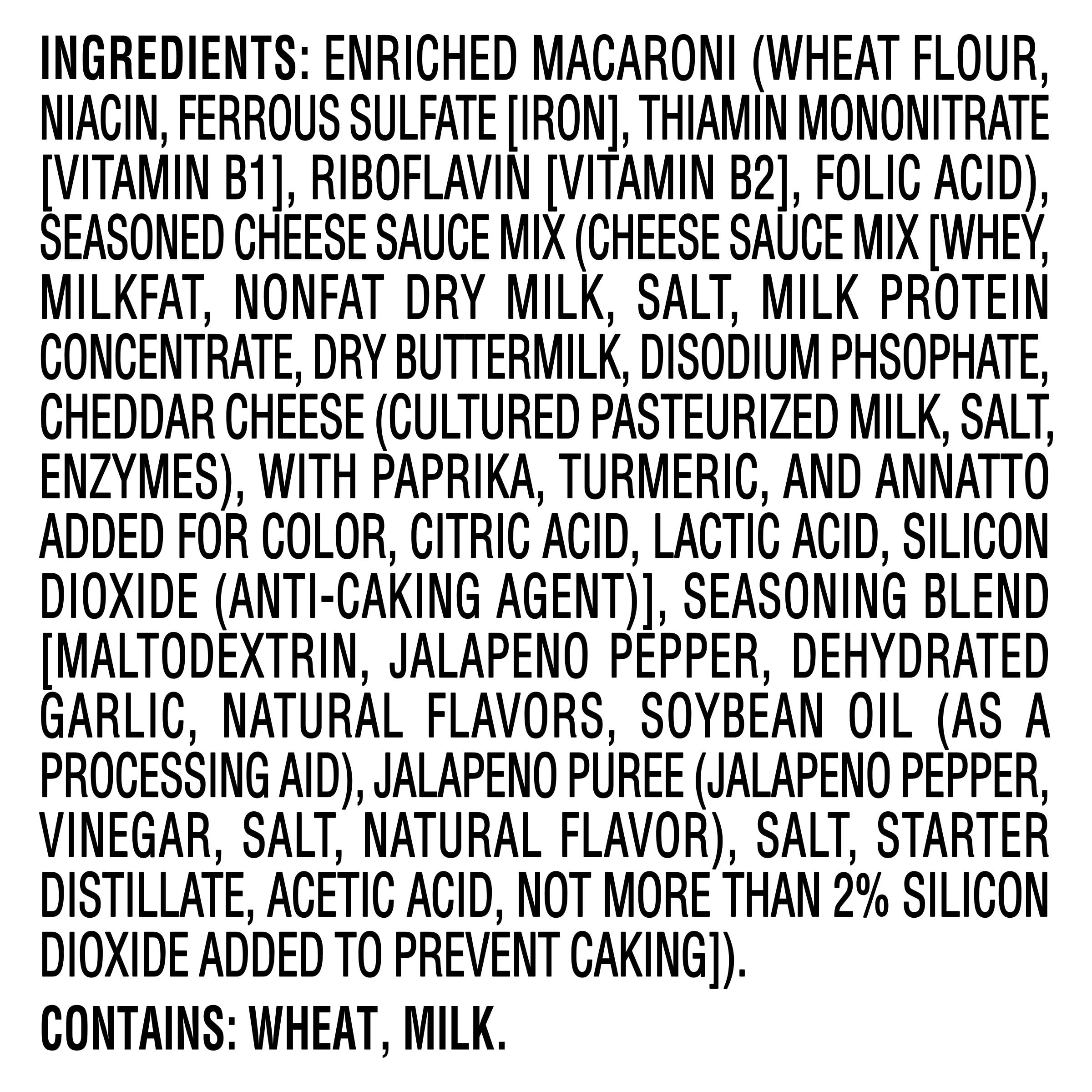 Kraft Mac and Cheese jalapeño cheese-sauce-pack, ready to mix with natural flavors.