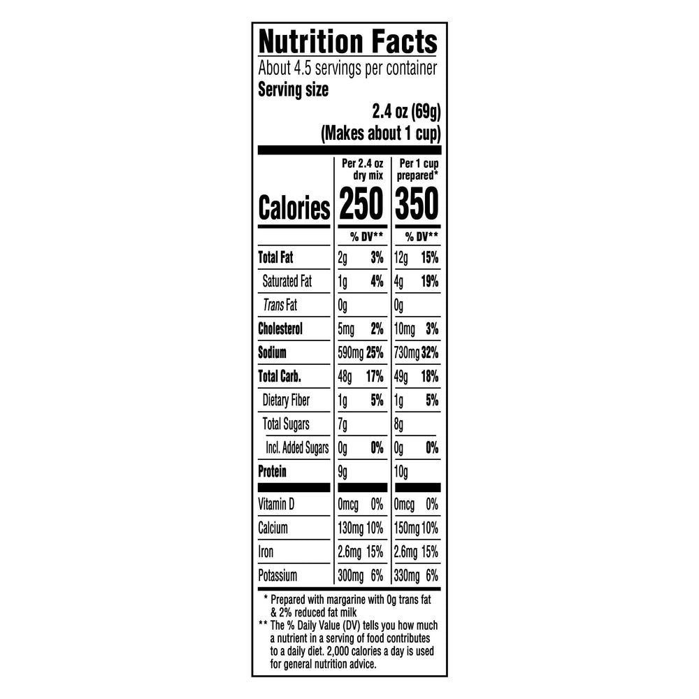 Kraft Mac & Cheese Original Box Back shows simple, family-friendly ingredients