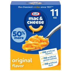 Kraft Mac & Cheese Original Box Front, quick, kid-friendly dinner option