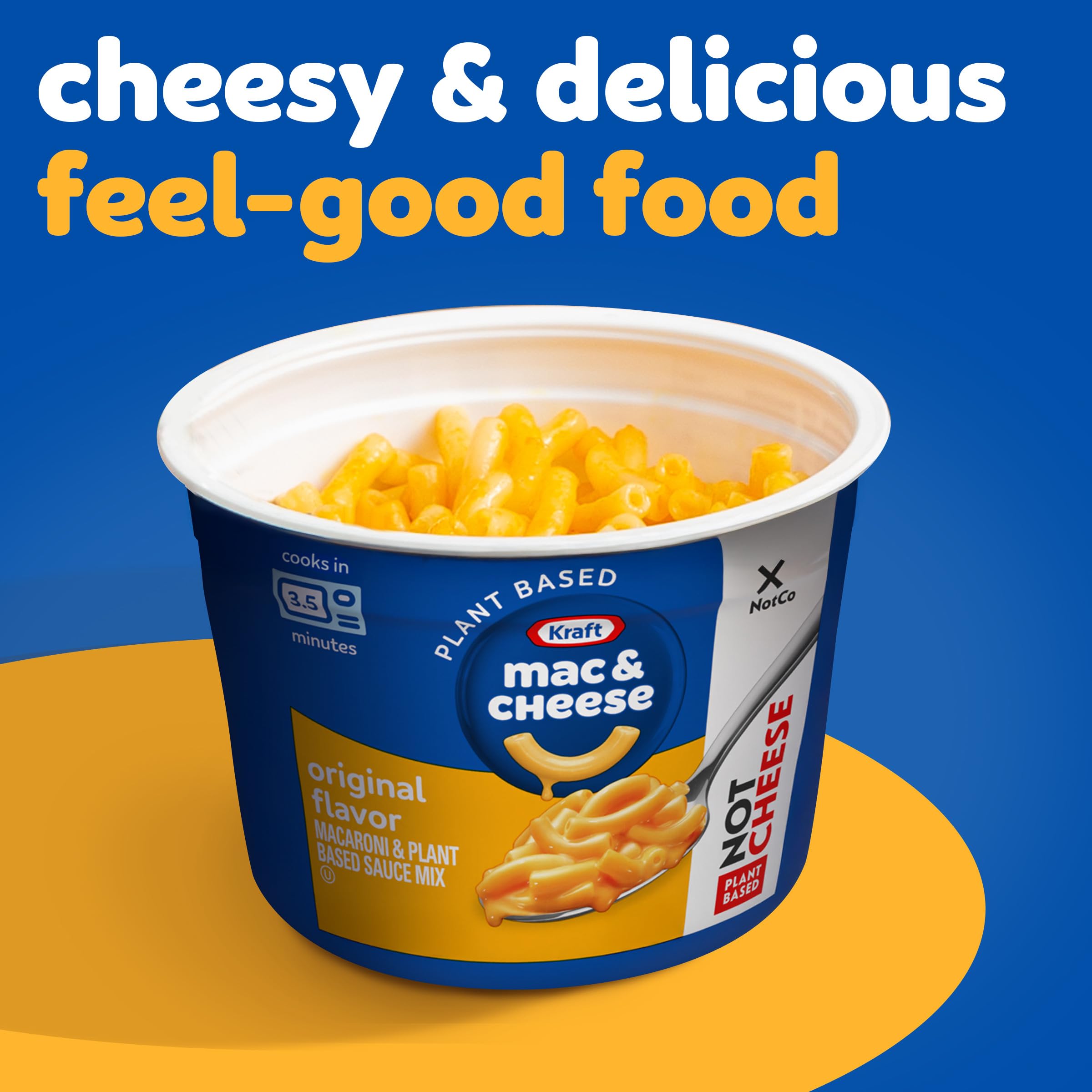 Kraft NotCo cup served in bowl with creamy plant-based sauce on pasta.