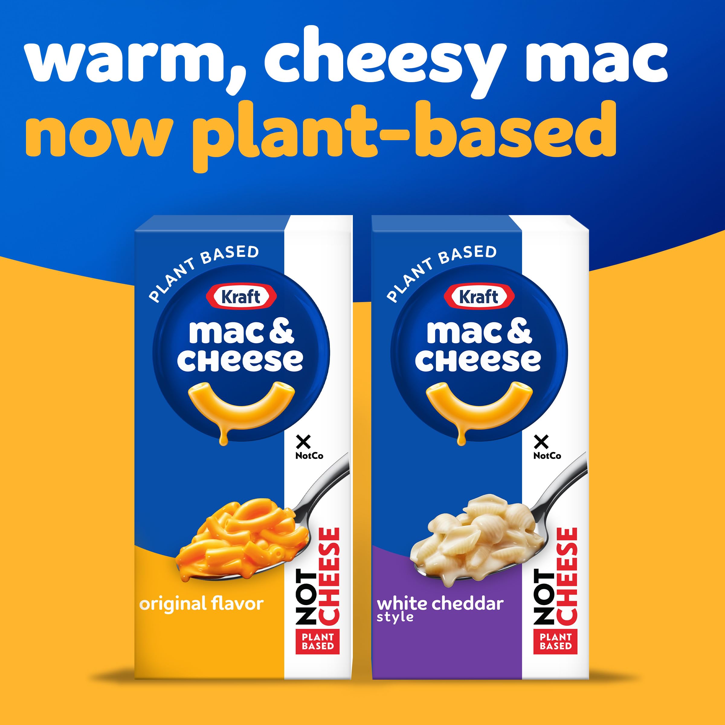 Kraft NotCo mac and cheese ingredients panel emphasizing plant-based focus