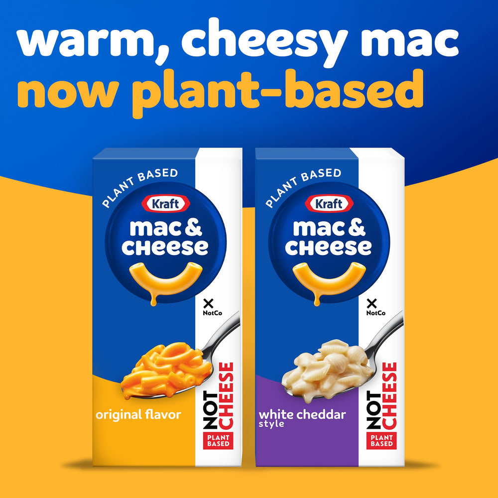 Kraft NotCo mac and cheese ingredients panel emphasizing plant-based focus