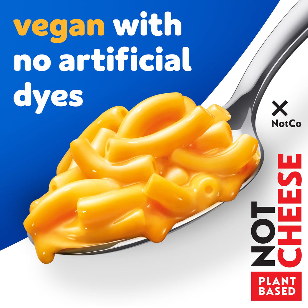 Kraft NotCo vegan cup shows no artificial dyes for clean ingredients.