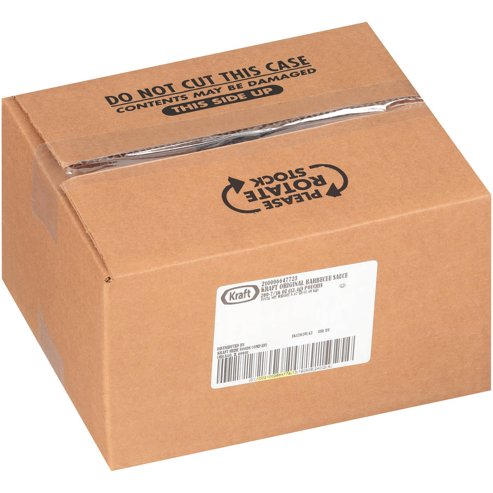 Kraft Original BBQ Sauce packets displayed in pantry for easy access.