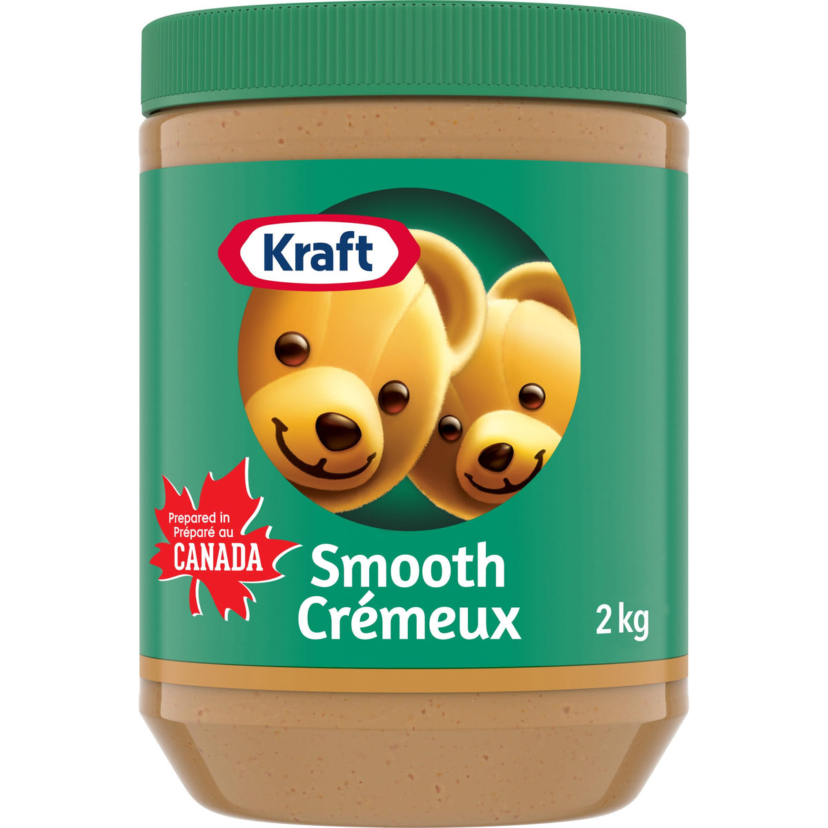Kraft Peanut Butter Smooth 2 kg jar ready for family breakfasts and spreads.