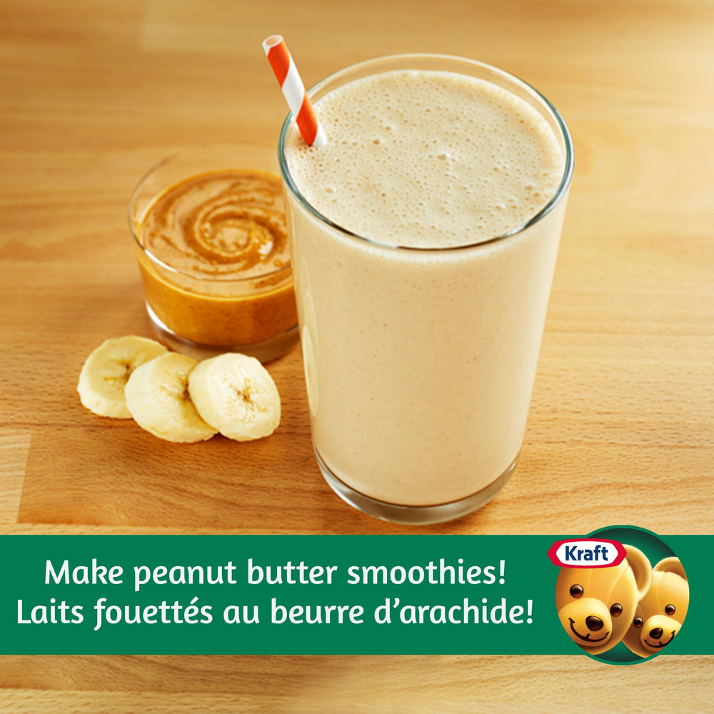 Kraft Peanut Butter Smooth label highlights Canada origin and quality.