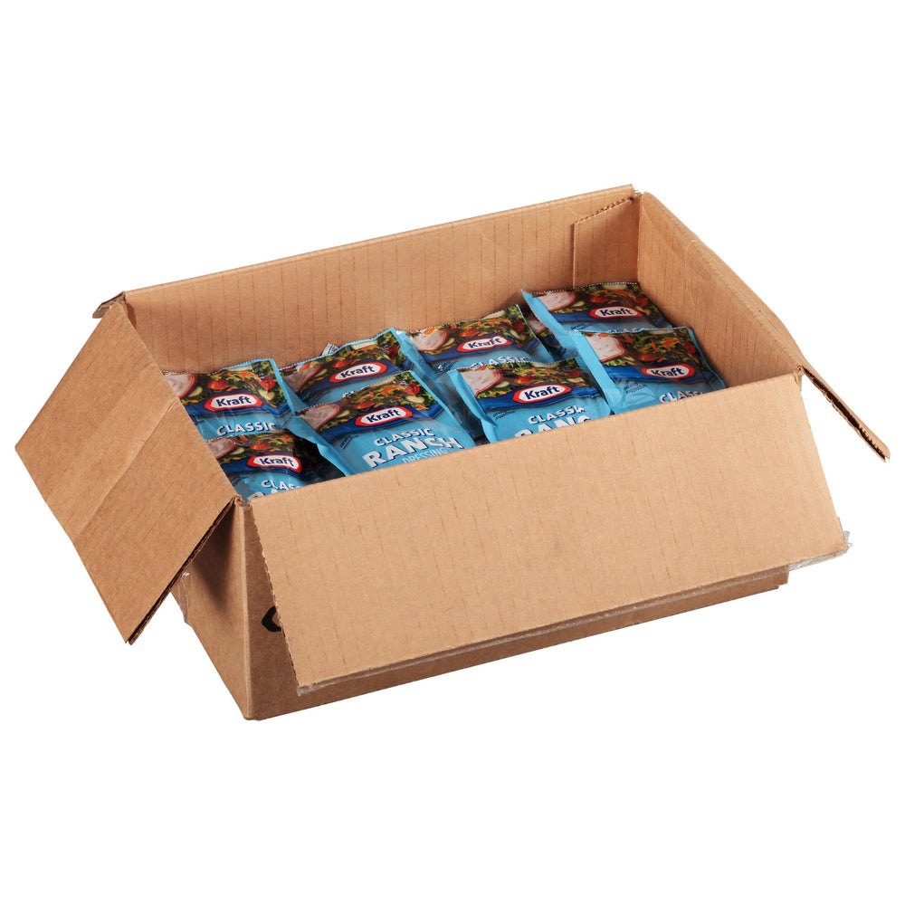 Catering setup with Kraft Ranch dressing packets for salads