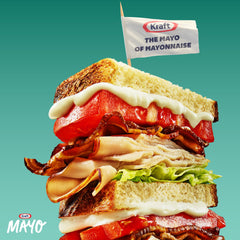 Kraft Real Mayo on a sandwich demonstrating savory enhancement for lunch.