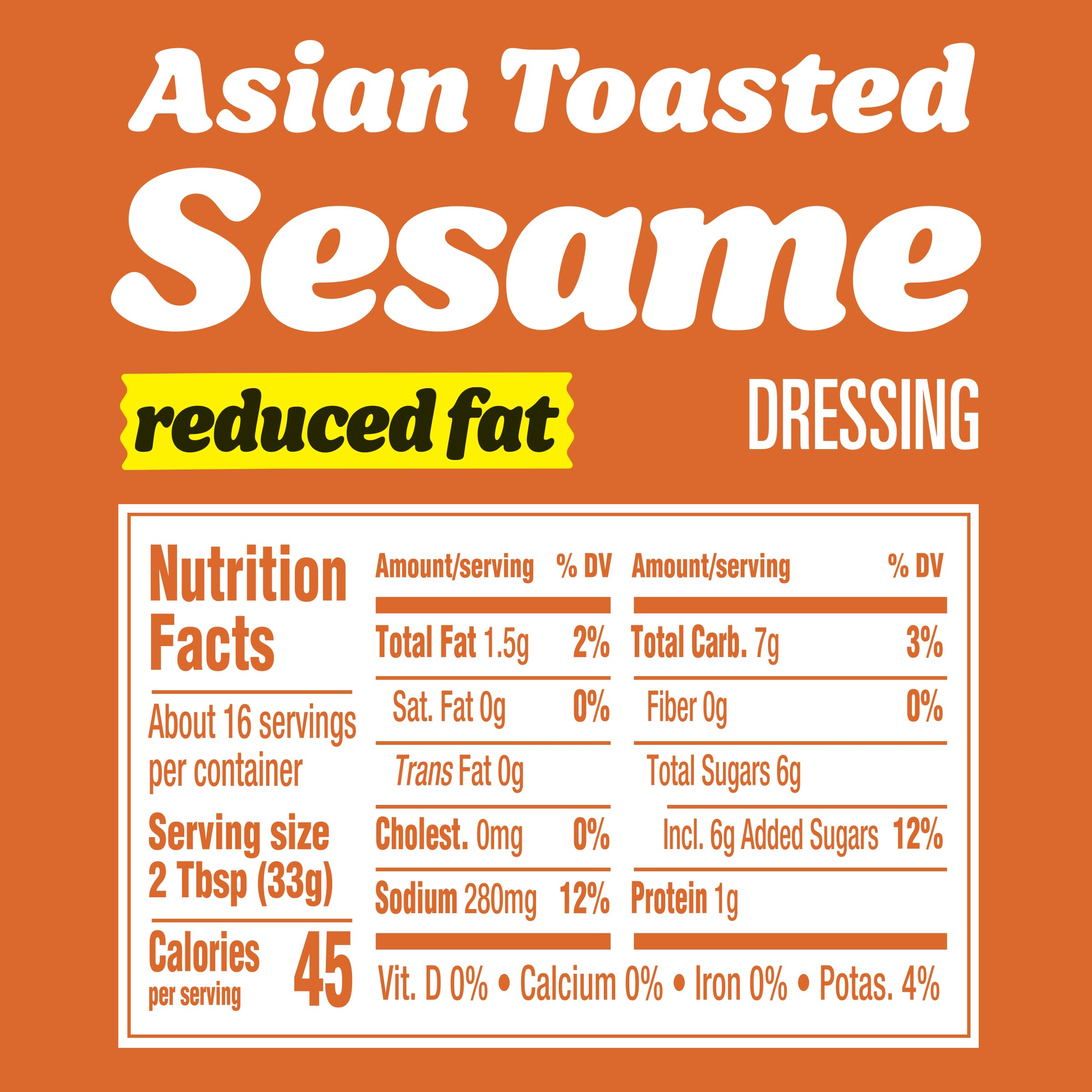 Kraft Reduced Fat Asian Toasted Sesame dressing pours over a fresh salad