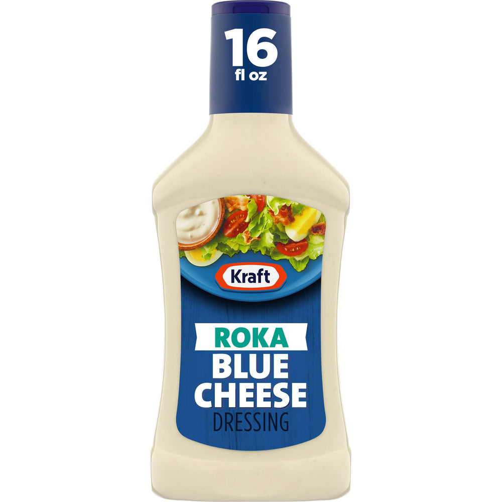 Kraft Roka Blue Cheese Dressing bottle ready for bold salads.