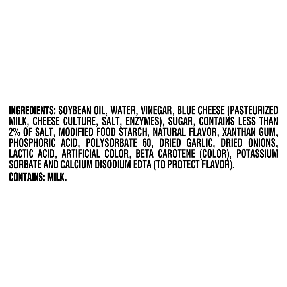 Pour shot of Kraft Roka Blue Cheese Dressing showing thick, creamy texture.