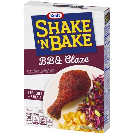 Kraft Shake 'n Bake BBQ Glaze coated chicken ready to grill.