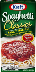 Kraft Spaghetti Classics parmesan cheese pack ready to grate.