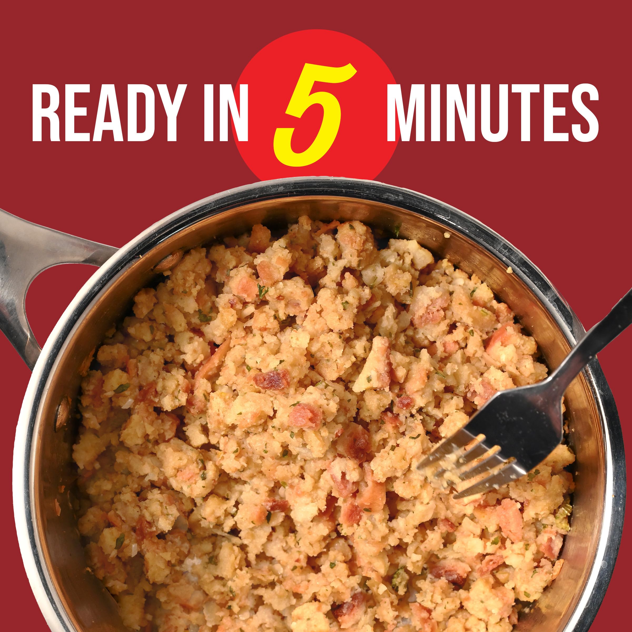 Kraft Stove Top Stuffing served with chicken or turkey on plate
