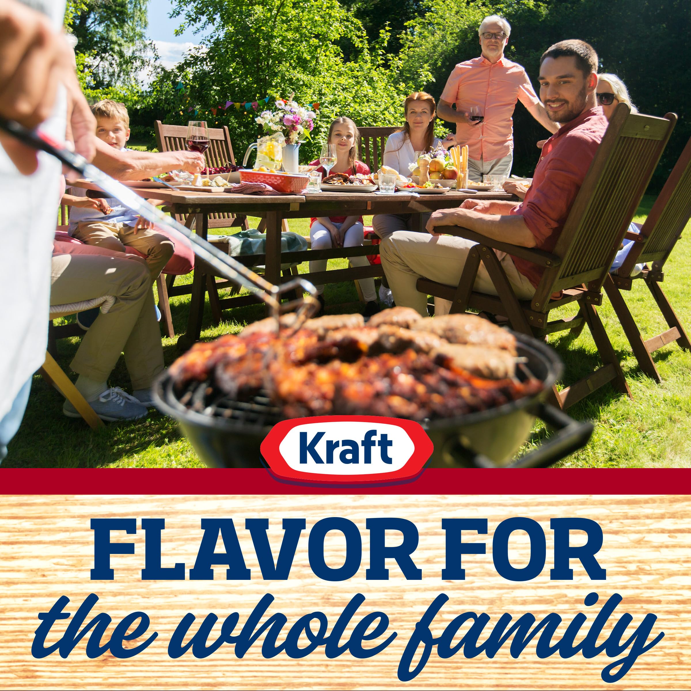 Kraft BBQ glaze on slow-grilled ribs, smoky and glossy.
