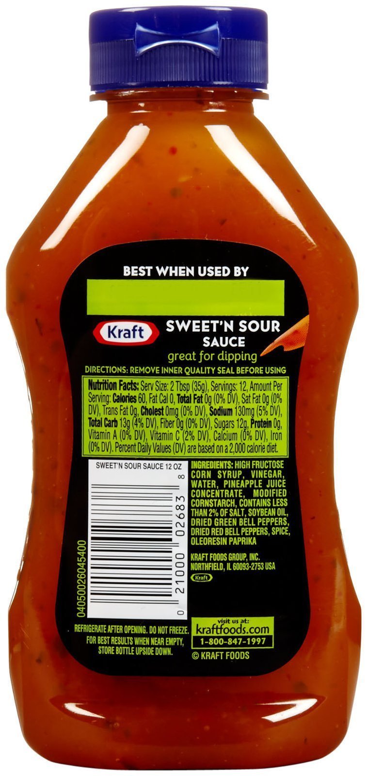 Kraft Sweet'N Sour Sauce glaze on crispy chicken adds tangy sweetness.