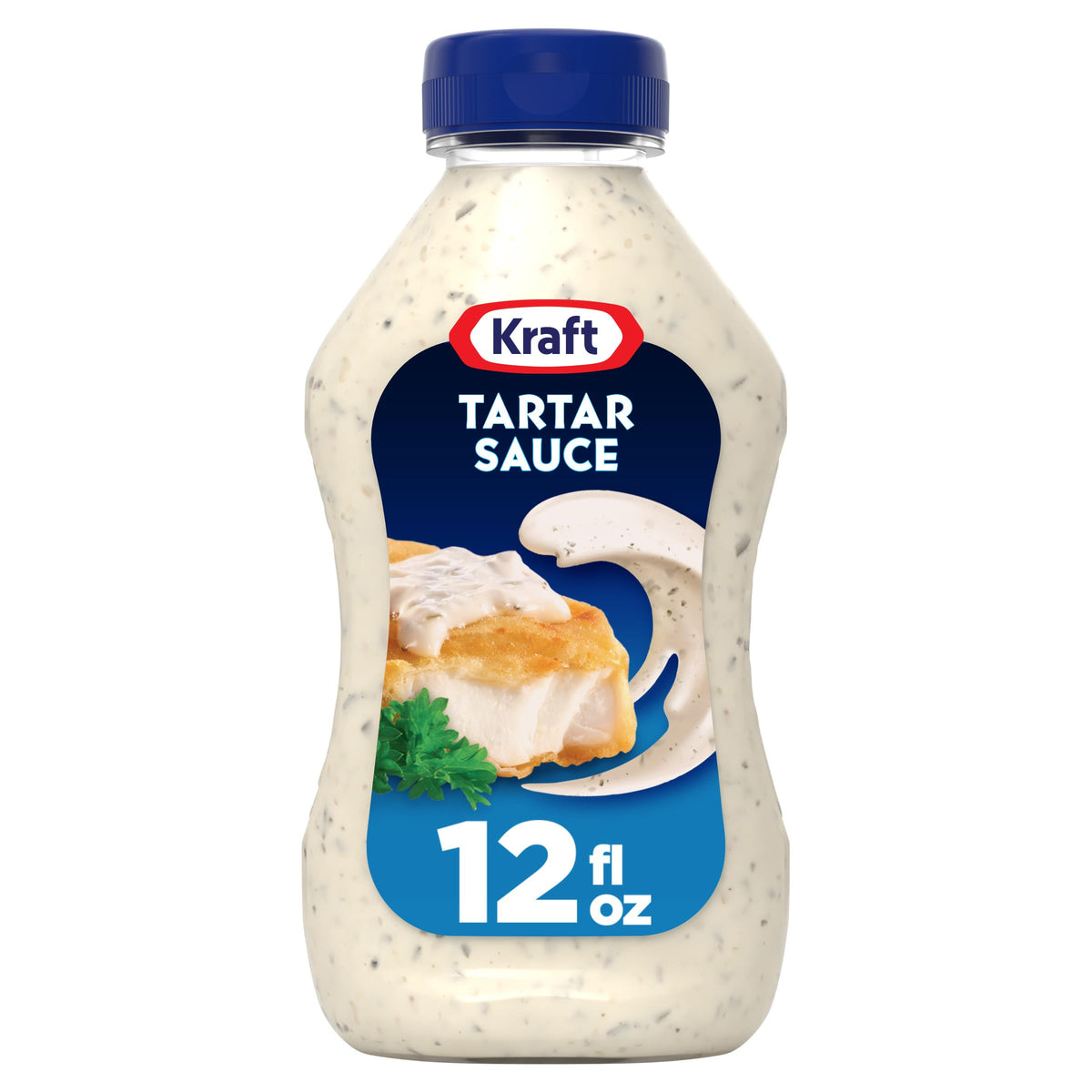 Kraft Tartar Sauce bottle ready to squeeze for seafood flavors.