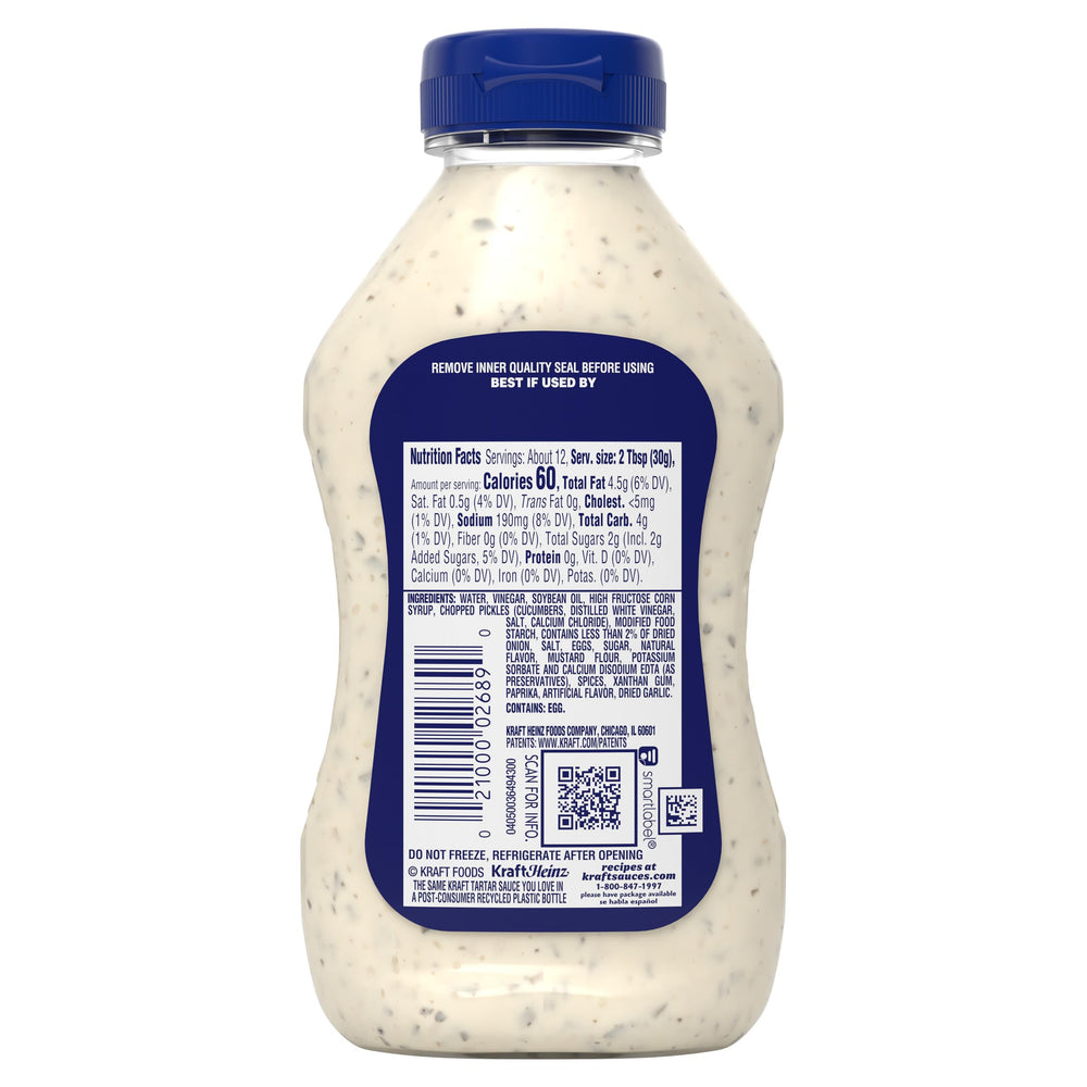 Kraft Tartar Sauce with dipping cups ideal for fried seafood.