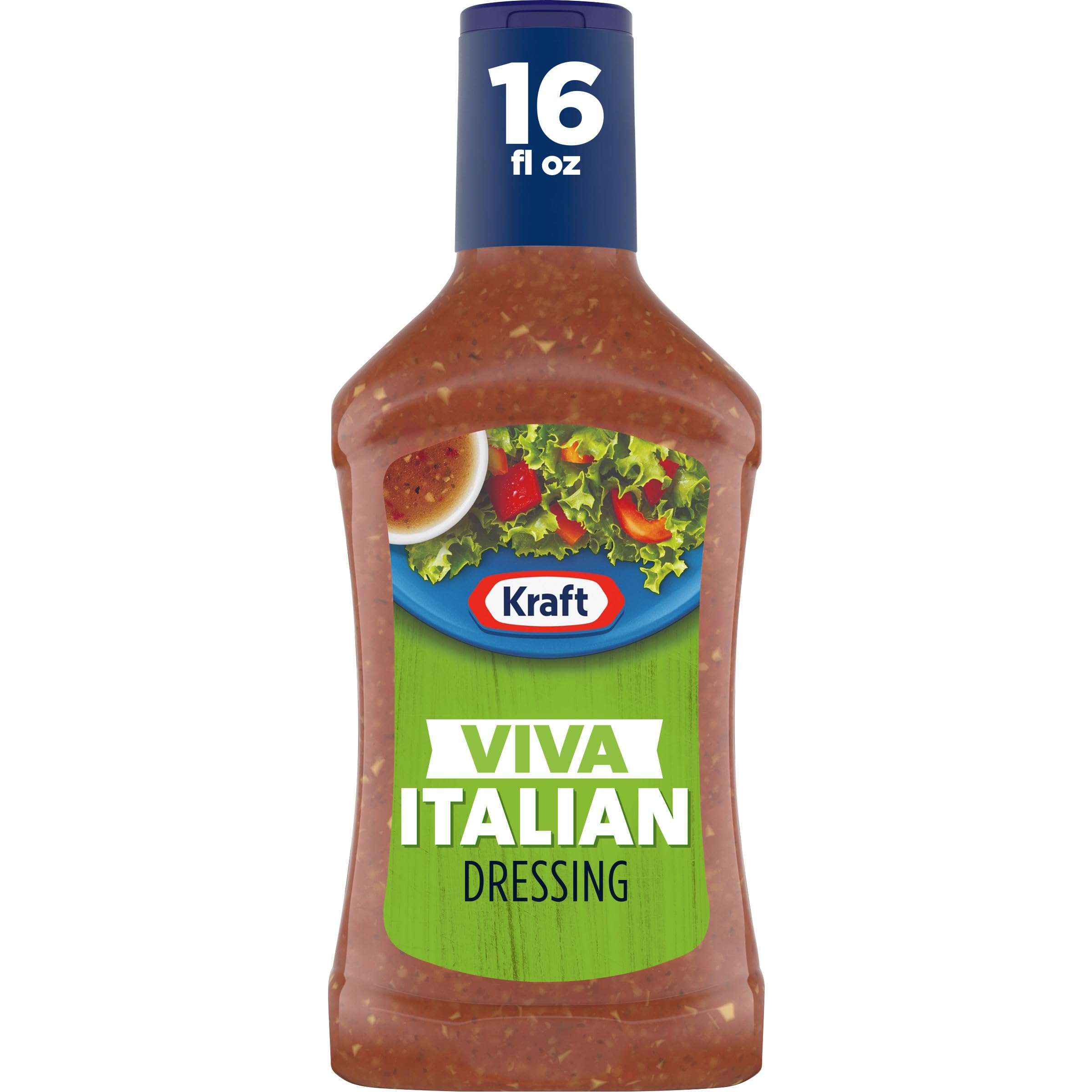 Kraft Viva Italian Dressing bottle with squeezable top for easy pouring on salads
