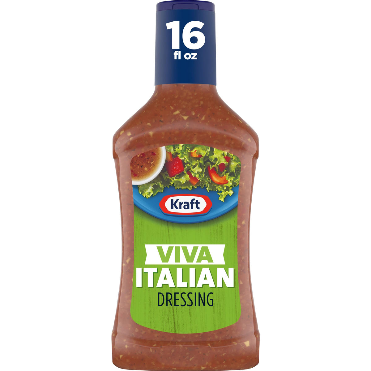 Kraft Viva Italian Dressing bottle with squeezable top for easy pouring on salads