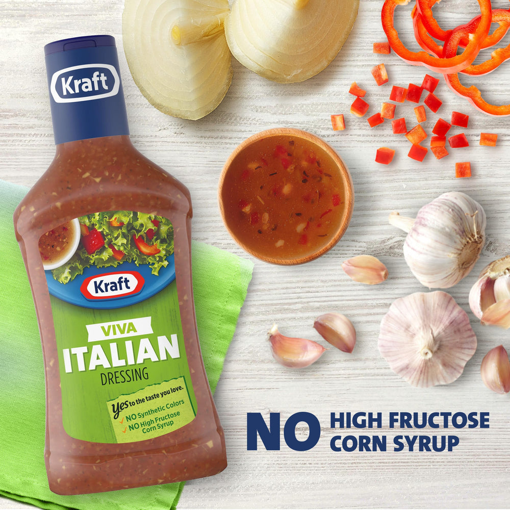 Kraft Viva Italian Dressing pour top close-up for precise serving