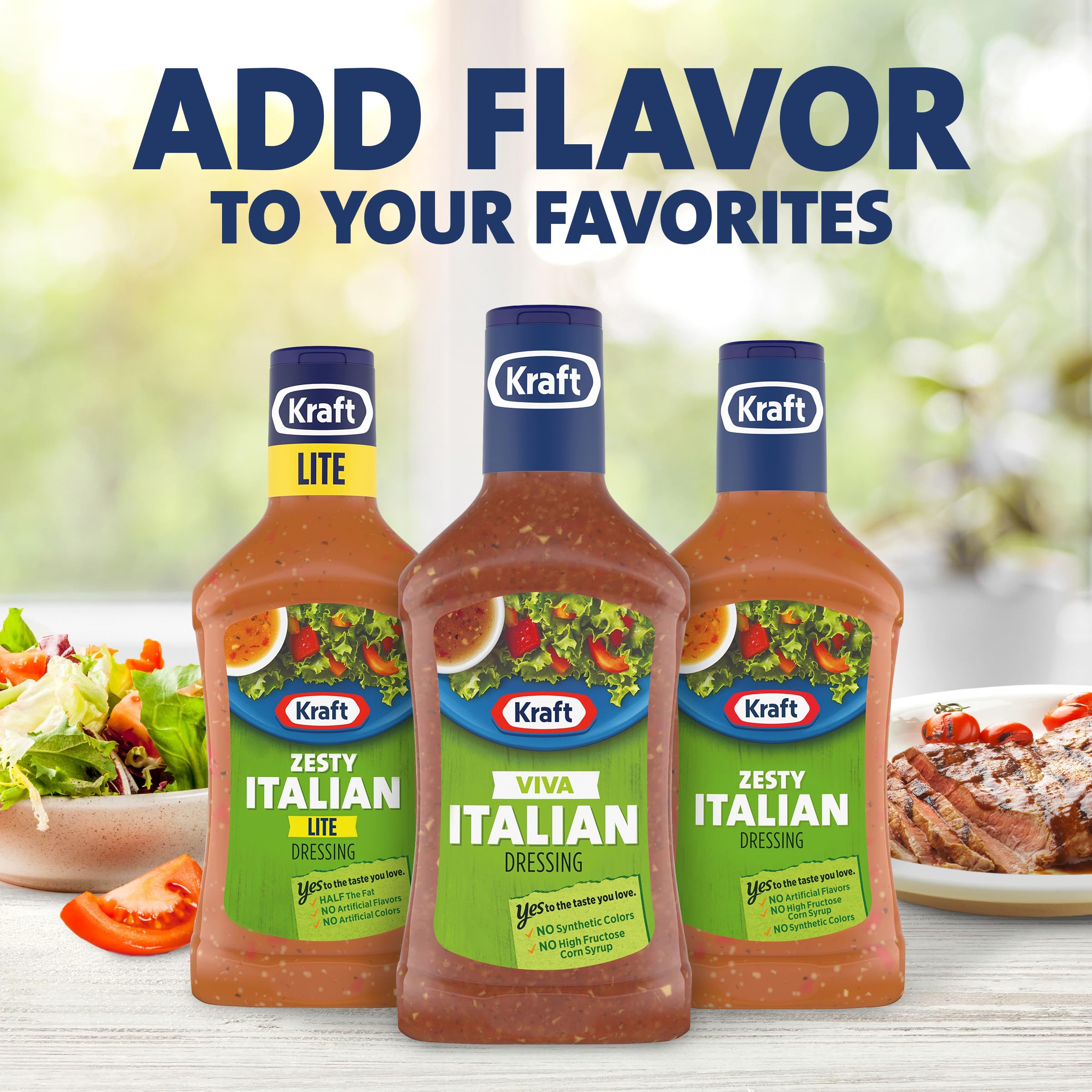 Kraft Viva Italian Dressing ingredients including peppers and spices in a bottle