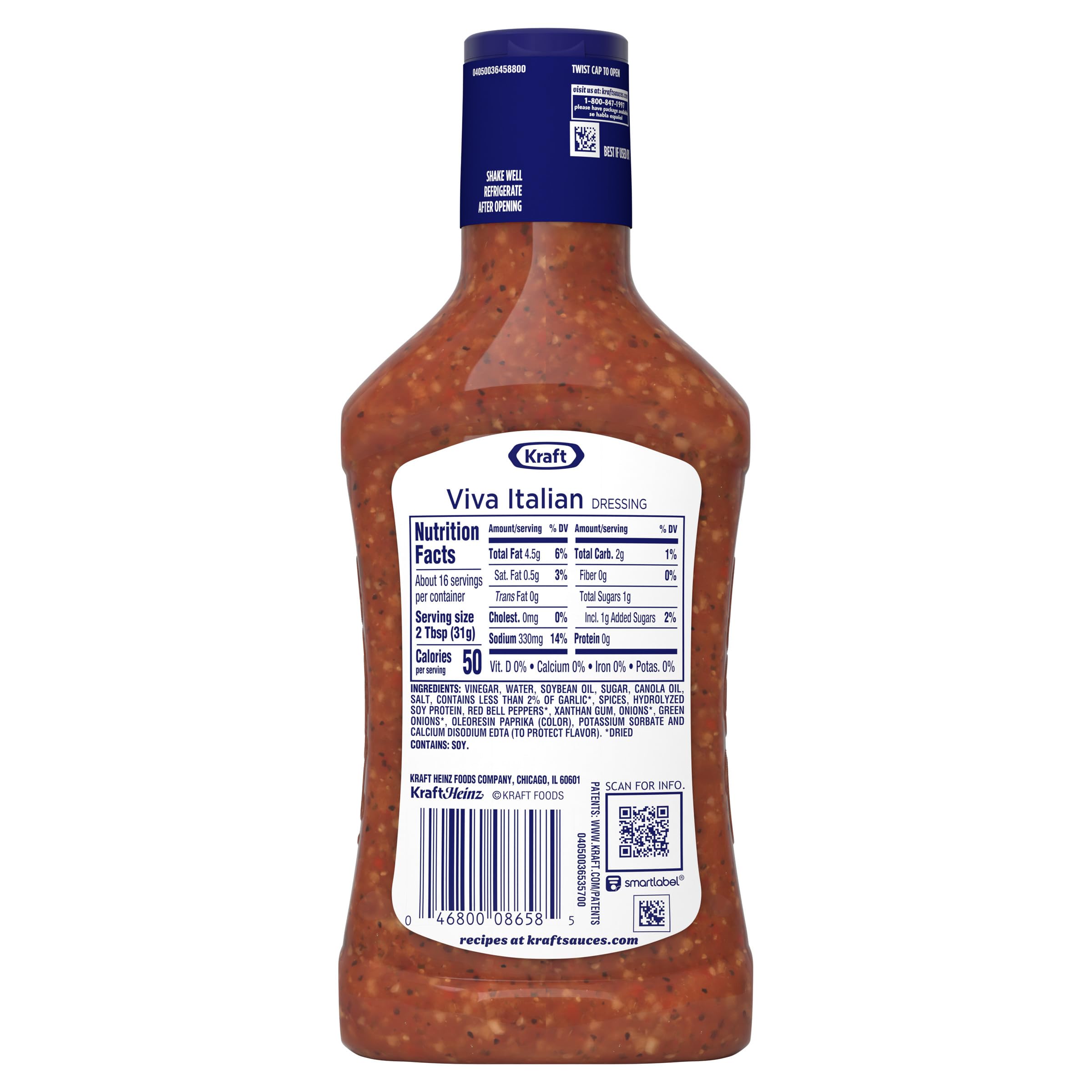 Kraft Viva Italian Dressing ready to use after a quick shake