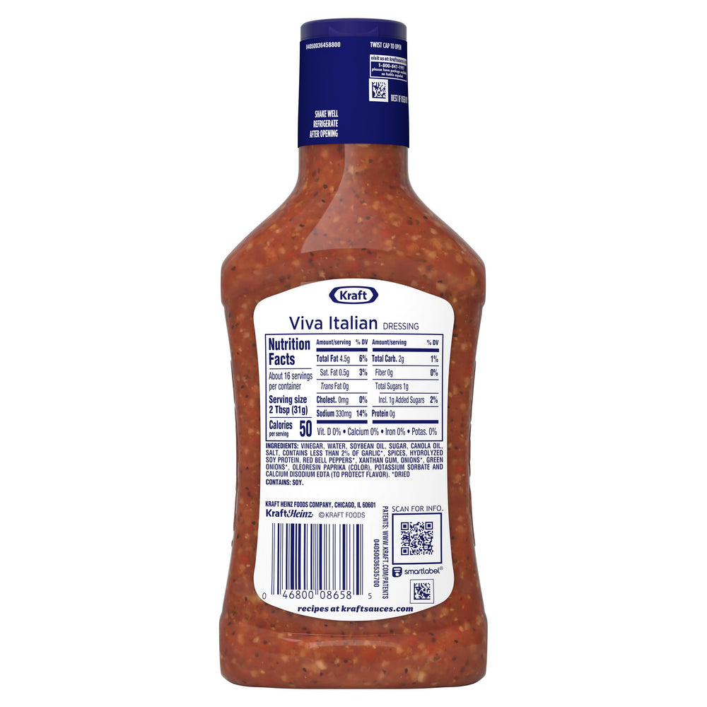Kraft Viva Italian Dressing ready to use after a quick shake