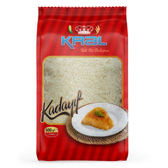 Kral Kataifi packaging 500g, authentic Turkish kadayif for kunefe and baklava