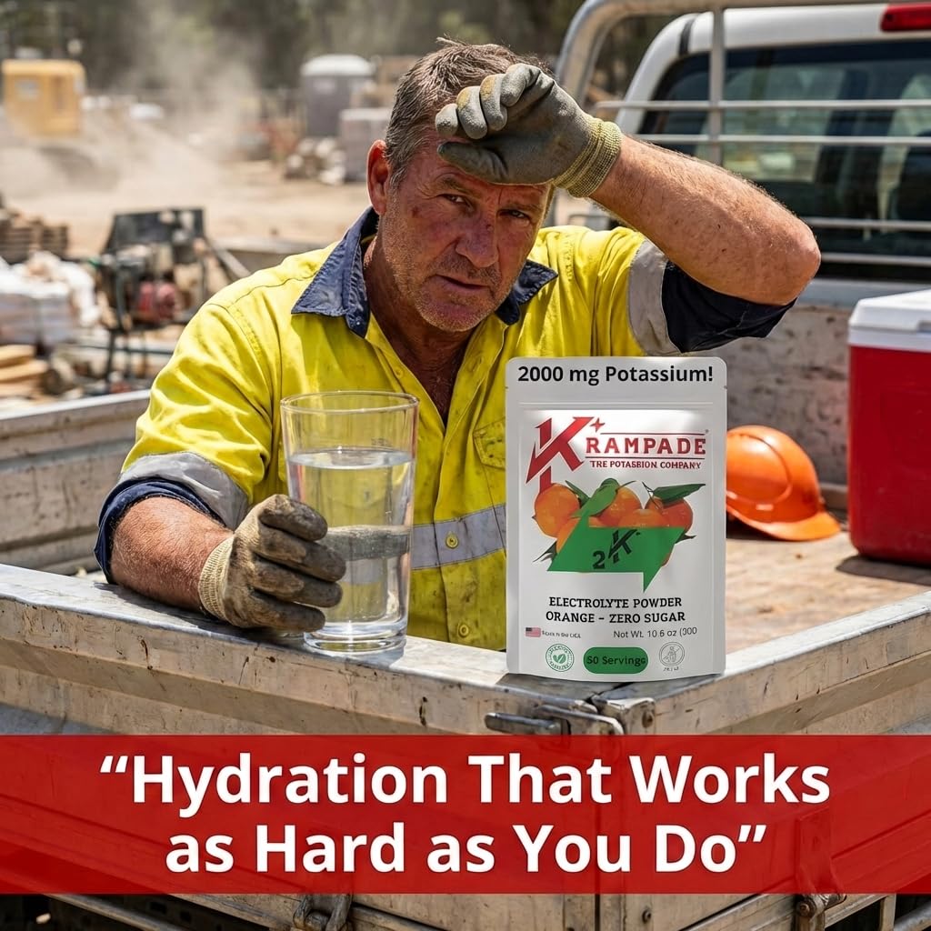 Krampade zero-sugar orange powder emphasizes keto-friendly hydration option