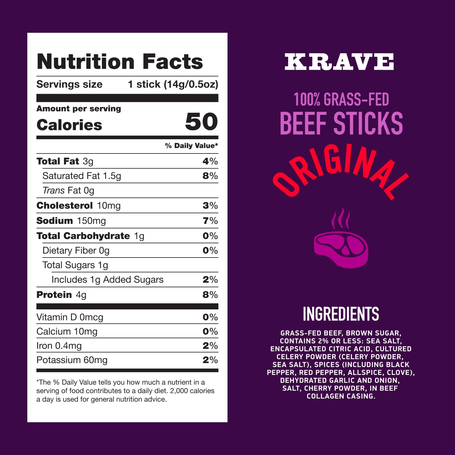 Product packaging highlighting gluten-free and nitrates-free claims for Krave Minis.